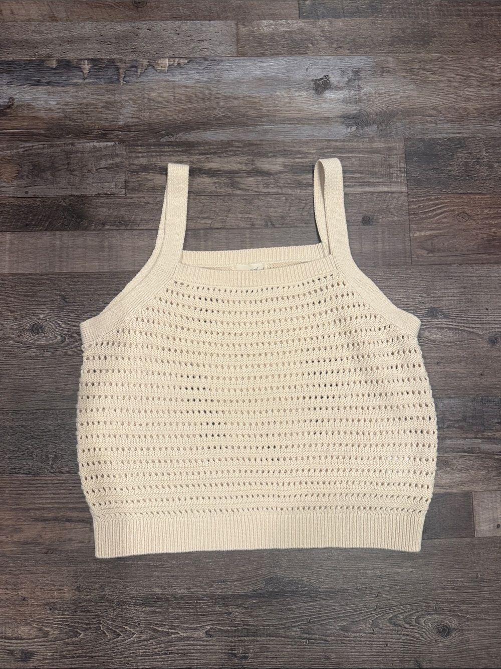 Universal Thread Cream Crochet Knit Tank